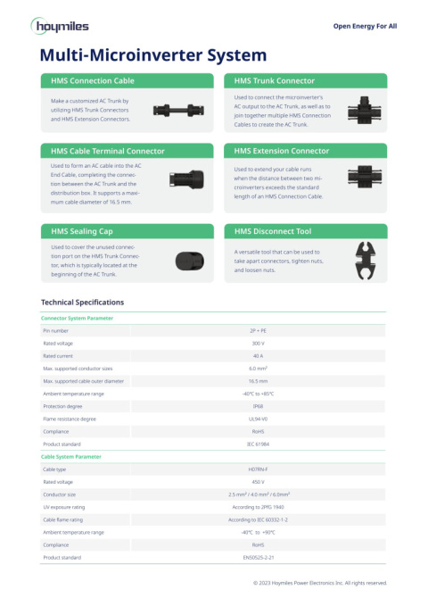 HOYMILES HMS FLEX Extension connector