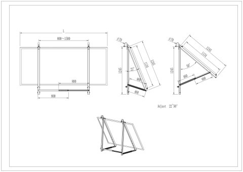 Balcony construction with double adjustment for mounting solar panels 22°-50° (TYPE1) Balcony construction with double adjustment for mounting solar panels 22°-50° (TYPE1)