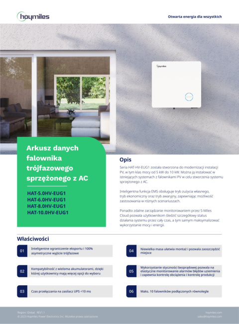 HOYMILES Falownik sprzężony z AC HAT-6.0HV-EUG1 (3-fazowy) HOYMILES Falownik sprzężony z AC HAT-6.0HV-EUG1 (3-fazowy)