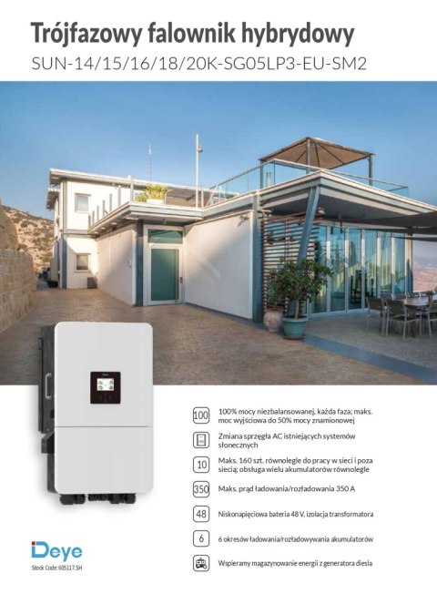 DEYE Invertor hibrid SUN-20K-SG05LP3-EU trifazat (Niederspannung) DEYE Invertor hibrid SUN-20K-SG05LP3-EU trifazat (Niederspannung)