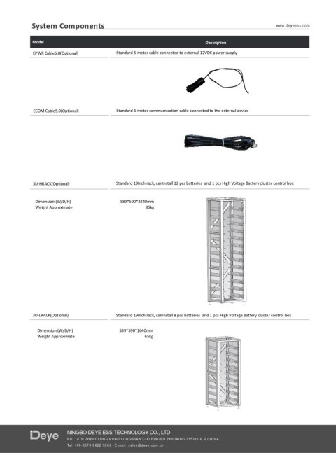 DEYE Batterieständer BOS-GM5.1 HV BOS-G (9 Ablagen) DEYE Batterieständer BOS-GM5.1 HV BOS-G (9 Ablagen)