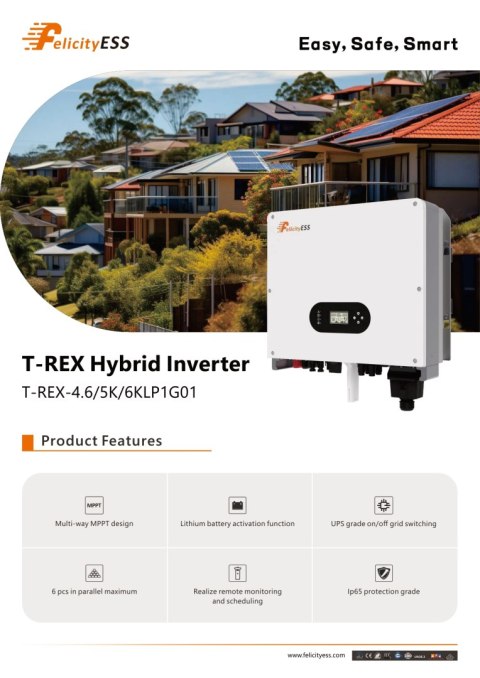 Felicity Inwerter hybrydowy T-REX-5KLP1G01 1-fazowy Felicity Inwerter hybrydowy T-REX-5KLP1G01 1-fazowy
