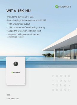 GROWATT Falownik hybrydowy WIT-8K-X-HU niskonapięciowy, 3-fazowy