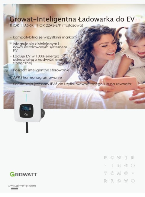 GROWATT Car charger THOR-22AS-P-V1 (WiFi, LCD, RFID, 5m CABLE) GROWATT Car charger THOR-22AS-P-V1 (WiFi, LCD, RFID, 5m CABLE)
