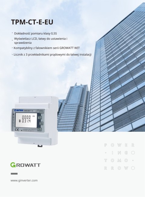 GROWATT Trójfazowy Licznik z przekładnikiem prądowym (250/5A) dla falowników WIT 50-100K HU GROWATT Trójfazowy Licznik z przekładnikiem prądowym (250/5A) dla falowników WIT 50-100K HU