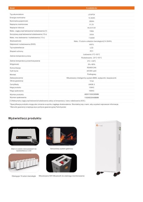 Felicity Batterie FLA48280-EU 14,3kWh 51,2V (IP21) (Niederspannung)
