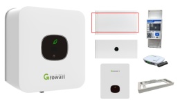 GROWATT Zestaw: Falownik hybrydowy MIN-3600TL-XH 1-fazowy+Bateria 5 kWh+APX 55027-P0+podstawa+Smart Meter+WiFi+Backup Box