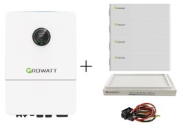 GROWATT Zestaw: Falownik hybrydowy WIT-15K-X-HU 3-fazowy+Bateria 20kWh+podstawa+kable