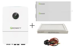 GROWATT Zestaw: Falownik hybrydowy WIT-8K-X-HU 3-fazowy+Bateria 10kWh+podstawa+kable