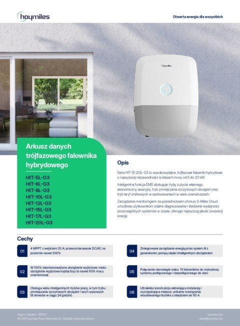 HOYMILES Hybrid Inverter HIT-8L-G3 (3-phase) (Low Voltage)