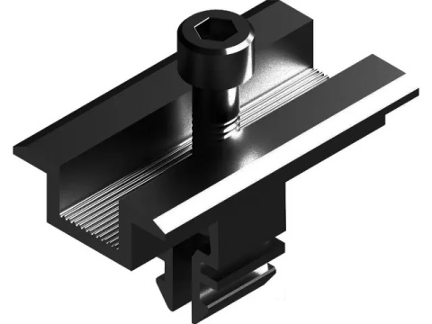Mittelklemme L: 50 mm auf KLIK mit Erdungsstiften schwarz Mittelklemme L: 50 mm auf KLIK mit Erdungsstiften schwarz