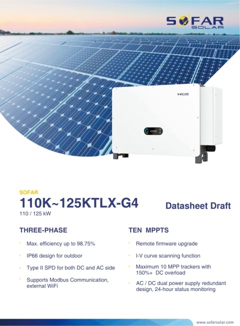 Sofar 125KTLX-G4 3-Phase 10xmppt Sofar 125KTLX-G4 3-Phase 10xmppt