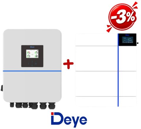 DEYE: SUN-10K-SG01HP3-EU-DM2+ Hybrid Inverter Set GB-L-PRO 8kWh battery + GB-LBS-PRO control unit (high voltage