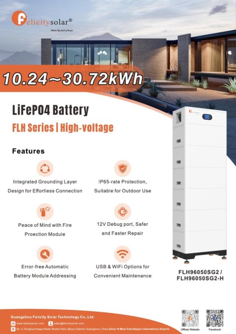 Felicity FLH96050SMG2-H Battery 5.12KWh 102.4V (IP65) with heating function (high voltage)