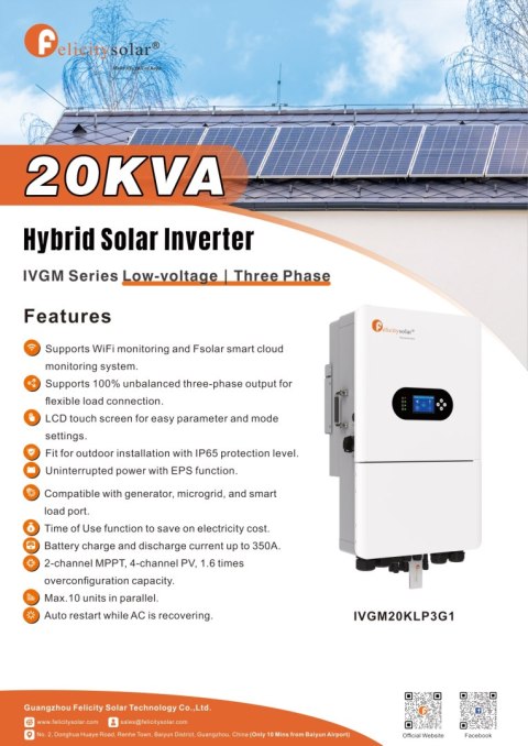 Felicity Inwerter hybrydowy 15KW IVGM 15KLP3G1 3-fazowy (niskonapięciowy)