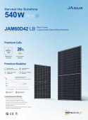 JA SOLAR JAM60D42 BIFACIAL 540W LB Black Rama (N-Type) MC4