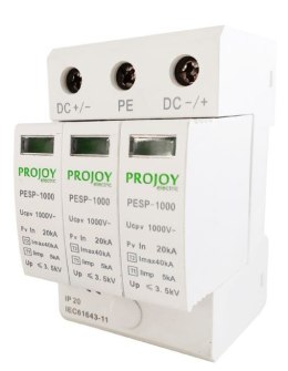 PROJOY Ogranicznik przepięć do systemów PV PESP-1000 T1+T2 1000V DC 3P (311759)