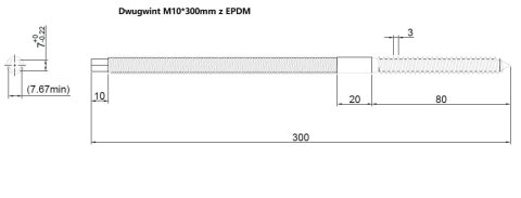 Dwugwint M10*300 z EPDM Dwugwint M10*300 z EPDM