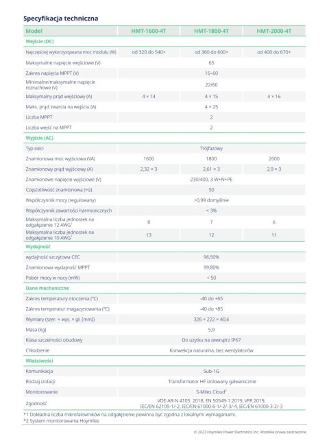 HOYMILES Mikroinwerter HMT-2000-4T 3F (4*670W) HOYMILES Mikroinwerter HMT-2000-4T 3F (4*670W)