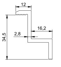 Klema końcowa 35mm Dł: 50mm anodowana czarna