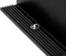 Klema środkowa Dł: 50 mm z pinami uziemiającymi anodowana czarna Klema środkowa Dł: 50 mm z pinami uziemiającymi anodowana czarna