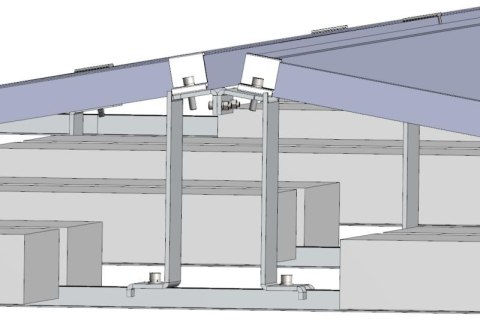 Uchwyt wysoki na dach membranę konstrukcja balastowa bezinwazyjne Uchwyt wysoki na dach membranę konstrukcja balastowa bezinwazyjne