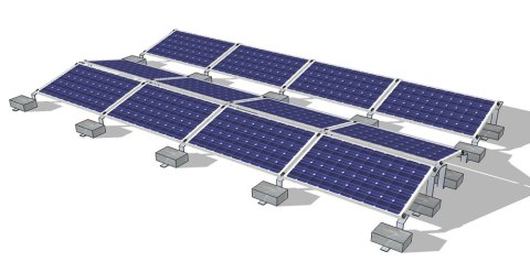 Uchwyt wysoki na dach płaski konstrukcja balastowa bezinwazyjne