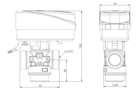 AFRISO 3-drogowy zawór strefowy AZV643 DN20 G1" KVS 8 M3/H AFRISO 3-drogowy zawór strefowy AZV643 DN20 G1" KVS 8 M3/H
