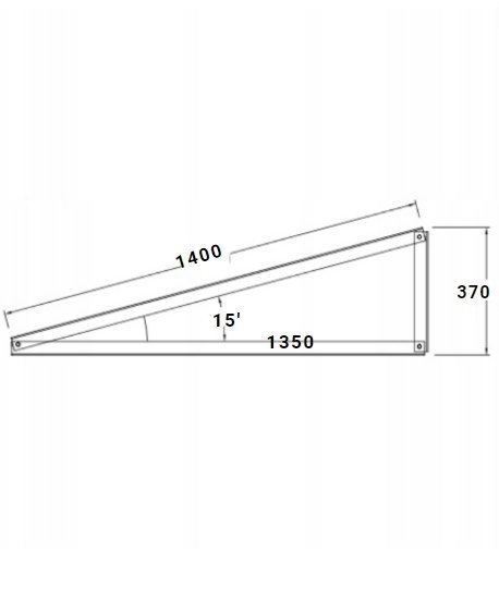 Ekierka / Trójkąt montażowy 15° orientacja pionowa Ekierka / Trójkąt montażowy 15° orientacja pionowa