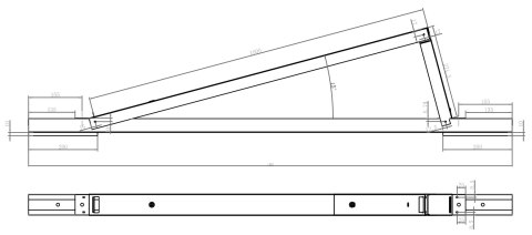 Ekierka / Trójkąt montażowy 15° orientacja pozioma : typ: 2