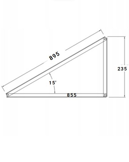 Ekierka / Trójkąt montażowy 15° orientacja pozioma Ekierka / Trójkąt montażowy 15° orientacja pozioma