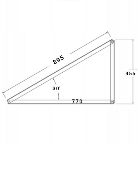 Ekierka / Trójkąt montażowy 30° orientacja pozioma Ekierka / Trójkąt montażowy 30° orientacja pozioma