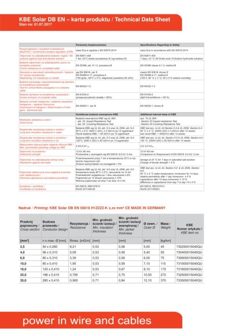 KBE Czarny Kabel solarny 6mm2 DB+EN 50618(H1Z2Z2-K)and IEC 62930(IEC 131) KBE Czarny Kabel solarny 6mm2 DB+EN 50618(H1Z2Z2-K)and IEC 62930(IEC 131)