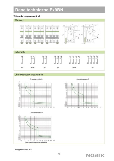 NOARK Wyłącznik nadprądowy 3P Typ B 25A 6kA AC (100055) NOARK Wyłącznik nadprądowy 3P Typ B 25A 6kA AC (100055)