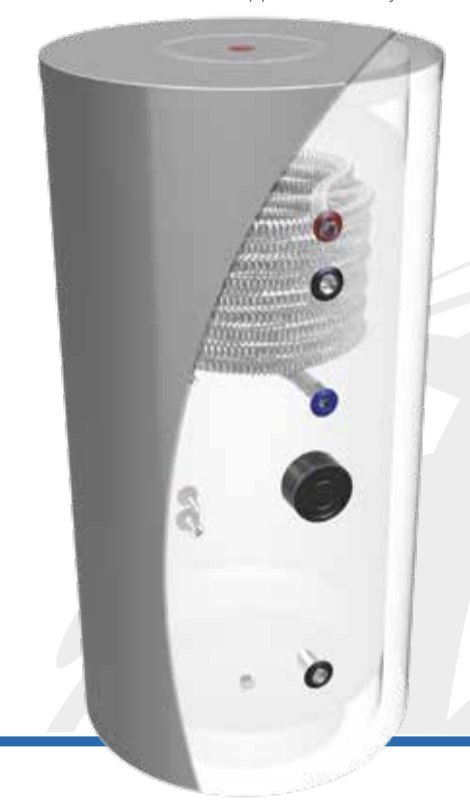 SOLITANK Vertical standing DHW tank/exchanger 170L with coil 3.83m2 SOLITANK Vertical standing DHW tank/exchanger 170L with coil 3.83m2