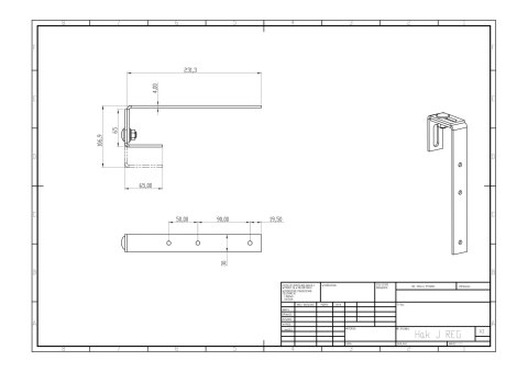 Uchwyt J: 230*30*4mm regulowany Typ:1